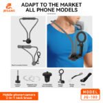 2-in-1 Magnetic Neck Mount for Smartphone & Action Camera | Hands-Free POV Vlog Shooting Holder - Image 3