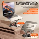 Aluminum Alloy Laptop Cooling Stand with 360 Rotation and iPad Compatibility - Image 5