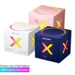 Portable X-shaped Square Plastic for 5.3 Aux RGB Wireless Speaker with Built-in Mic and 3-5 Hours Playtime