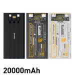 PD 22.5W High Capacity 20000mAh Outdoor Mobile Power Bank Bidirectional Fast Charging with Built-In Transparent Cable
