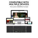 Foldable BT Keyboard with Touchpad, Ultra Portable Wireless Keyboard Compatible with Windows iOS Android