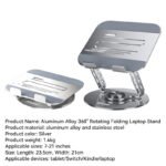 Aluminum Alloy Laptop Cooling Stand with 360 Rotation and iPad Compatibility - Image 8
