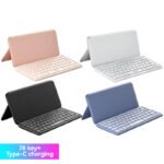 New Portable 78-Key Scissor Wireless BT Keyboard Case with Type-C Charging Ultra Thin Ergonomic Tablet Protective Stand Cover